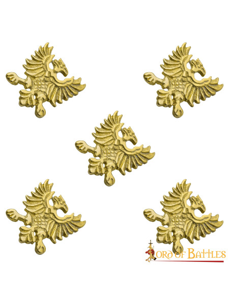 Set of 5 Heraldic Eagle belt tacks...