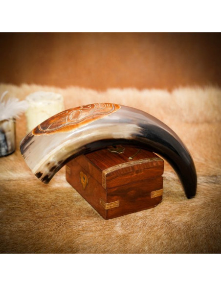 Pirate Raider drinking horn with skull