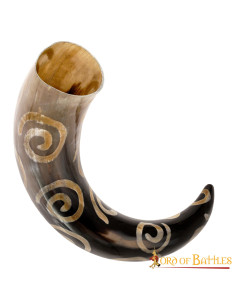 Drinking horn charred spiral designs