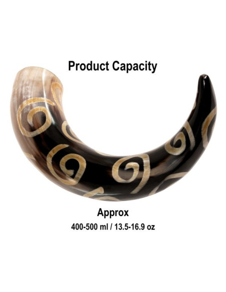 Drinking horn charred spiral designs