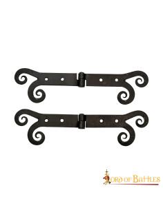 Pair of vintage door hinges in rustic iron
