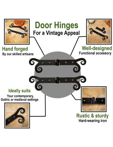 Pair of vintage door hinges in rustic...