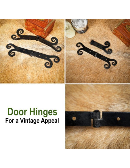Pair of vintage door hinges in rustic...
