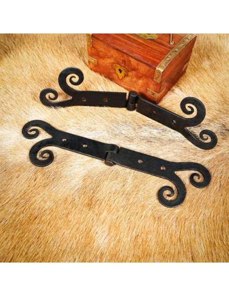 Pair of vintage door hinges in rustic...