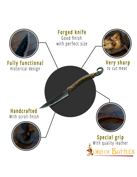 Forged functional medieval knife