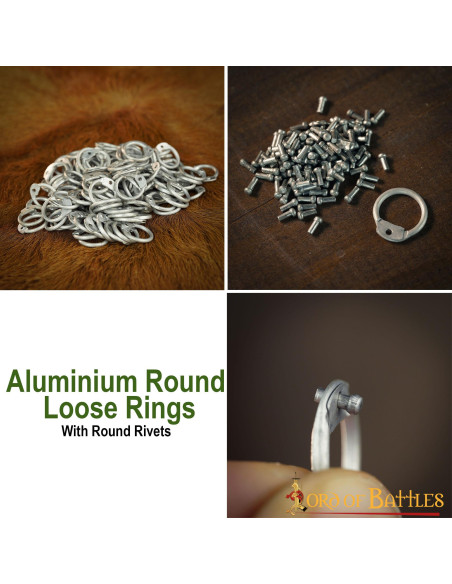 Aluminum chainmail rings for riveting
