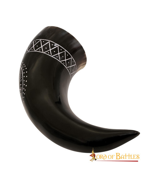 Viking Vegvisir Horn in Ox Leather