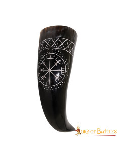 Viking Vegvisir Horn in Ox Leather 2