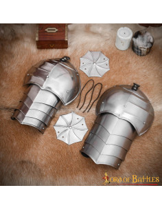 Medieval shoulder pads with bucklers
