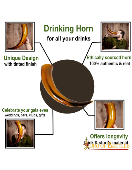 Glossy textured drinking horn,...