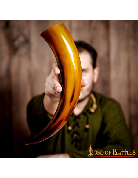 Glossy textured drinking horn,...