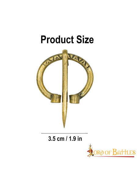 Brass Viking brooch, 3.5 cm.