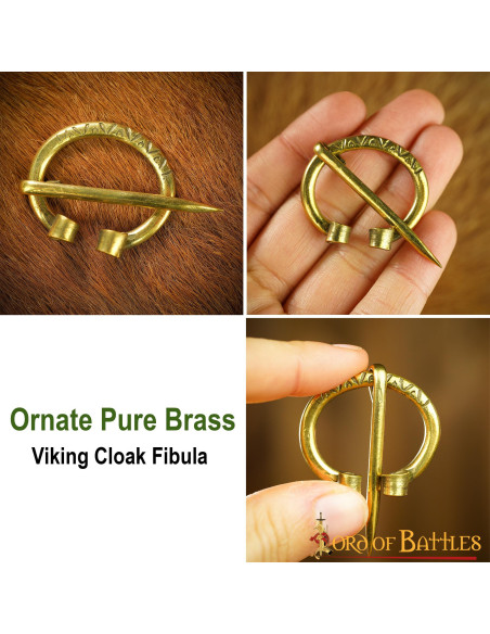 Brass Viking brooch, 3.5 cm.