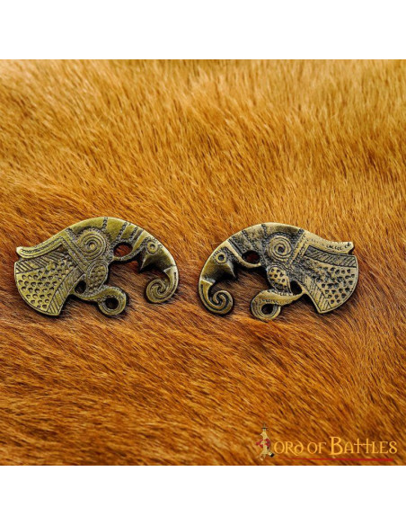 Antique Brass Ravens with Paired Mounts