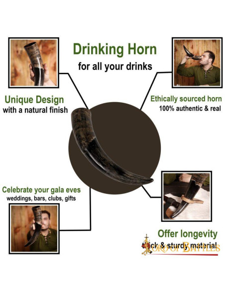 Viking ox horn to drink, 400-500 ml.