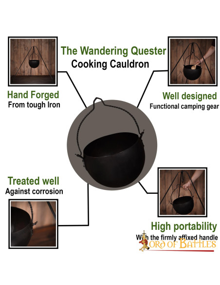 Cauldron medieval kitchen in wrought...