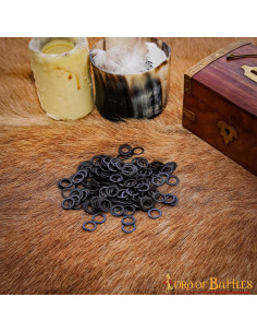 Solid Black Steel Flat Rings, 9mm