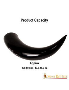 Ox Horn for Drinking with Engraved Nordic Design 2