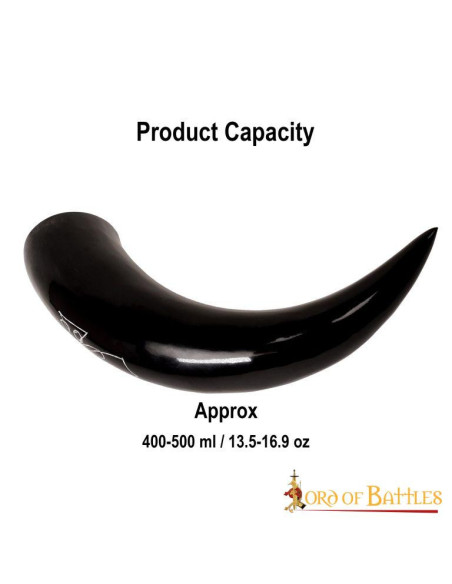 Ox Horn for Drinking with Engraved...