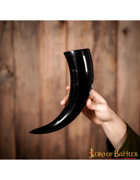 Ox Horn for Drinking with Engraved...