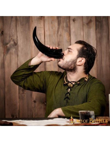 Ox Horn for Drinking with Engraved...
