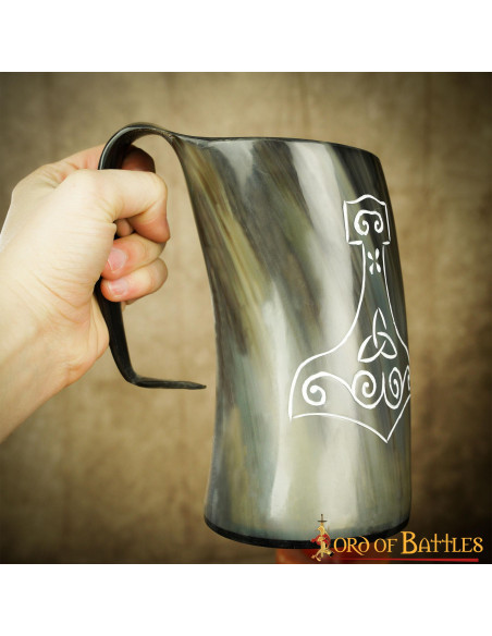 Handmade Viking Mjolnir Beer Mug