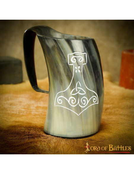 Handmade Viking Mjolnir Beer Mug