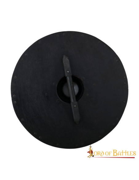 Viking red wooden combat shield