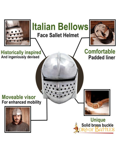 Italian Sallet helmet with padded lining