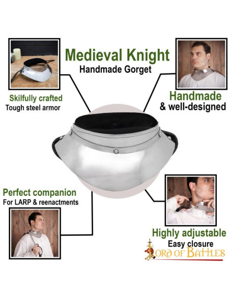 Small medieval knight gorget, mild steel