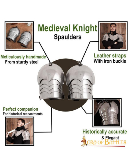 Functional medieval knight shoulder pads