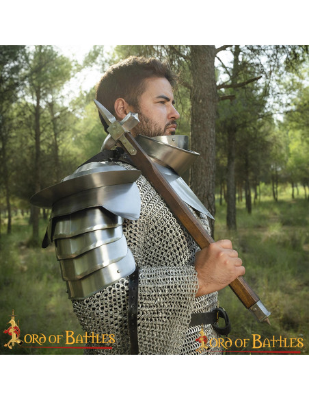 Medieval knight shoulder pads with...