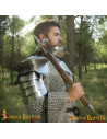 Medieval knight shoulder pads with blade breaker