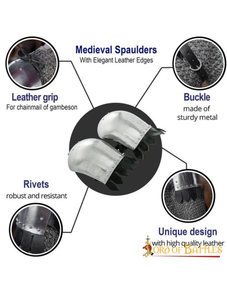 Medieval knight shoulder pads with...