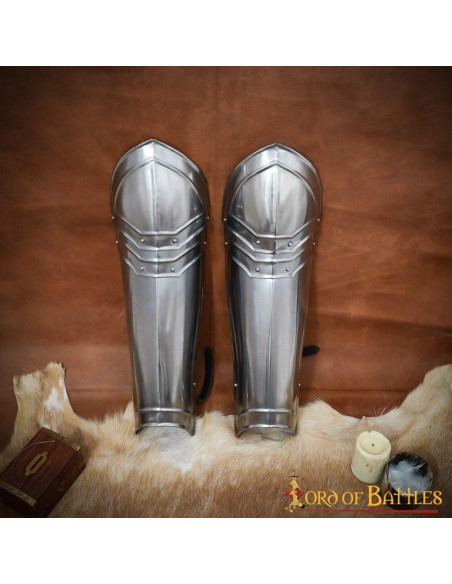 Classic Medieval Fantasy Knight Greaves
