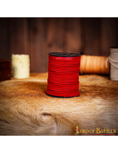 Red leather bobbin (50 mts.)