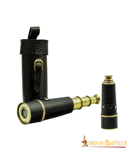 Pirate spyglass with leather case