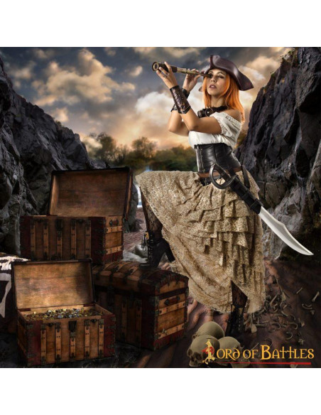 Pirate spyglass with leather case