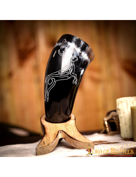 Viking horn roe deer in ox horn...