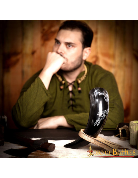 Viking horn roe deer in ox horn...