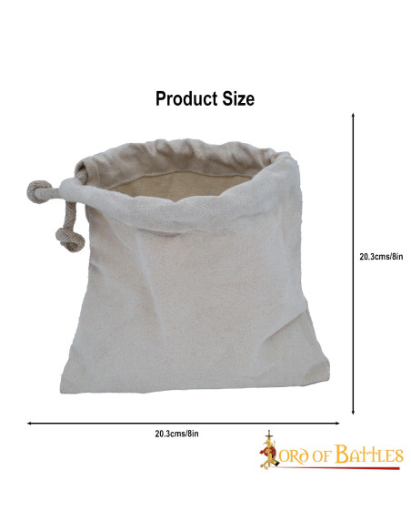 Medieval bag in cotton canvas, ecru