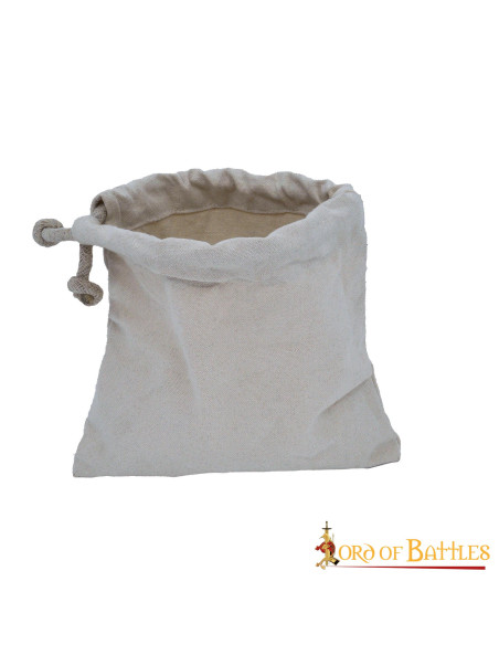 Medieval bag in cotton canvas, ecru