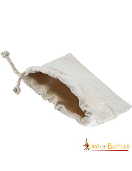 Medieval bag in cotton canvas, ecru