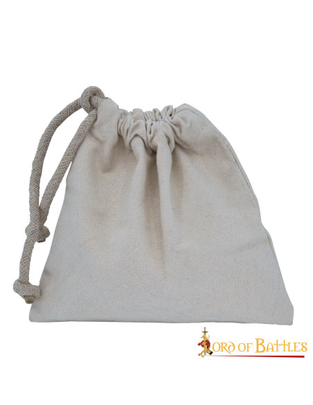 Medieval bag in cotton canvas, ecru