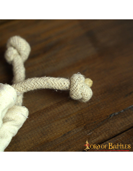 Medieval bag in cotton canvas, ecru