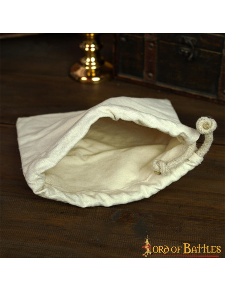 Medieval bag in cotton canvas, ecru