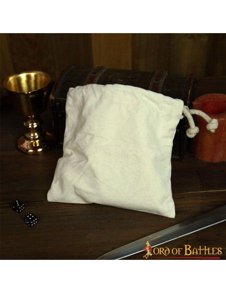 Medieval bag in cotton canvas, ecru