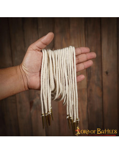 Set of 5 cream colored aiglets with strings