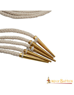 Set of 5 cream colored aiglets with strings 2