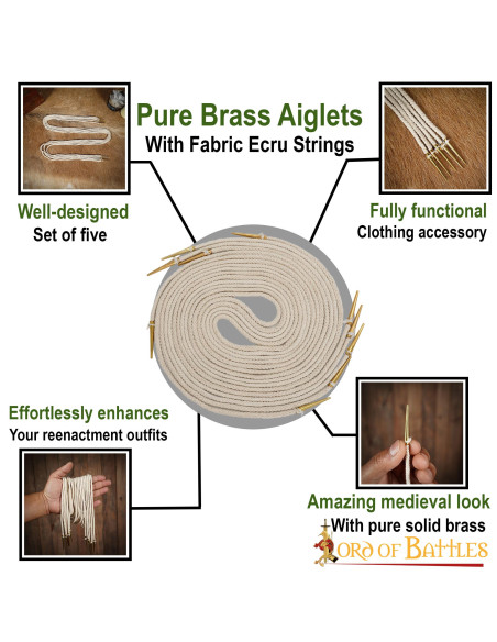 Set of 5 cream colored aiglets with...